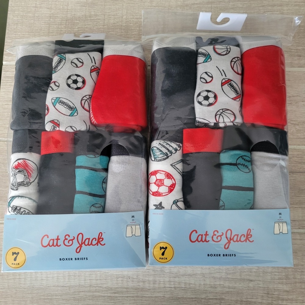 2 (7 In Package 14 Total) Cat & Jack Boys Boxer Briefs‎ Medium 8 New Cotton